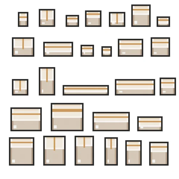 Cartones Para Transporte Pixel Art Caja Set Pixel Art Ilustración — Archivo Imágenes Vectoriales