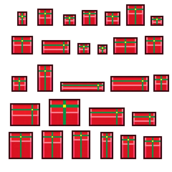 Gift Box Pixel Art Vector Illustration — Vector de stock