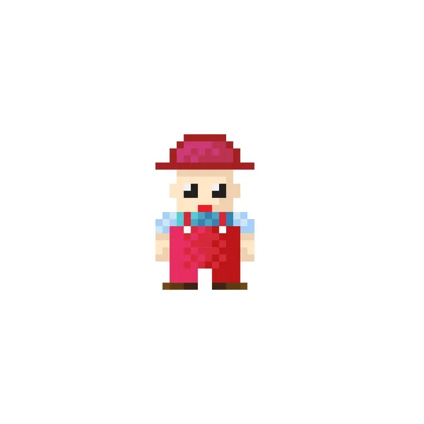 Arte Pixel Personagem Ilustração Vetorial — Vetor de Stock