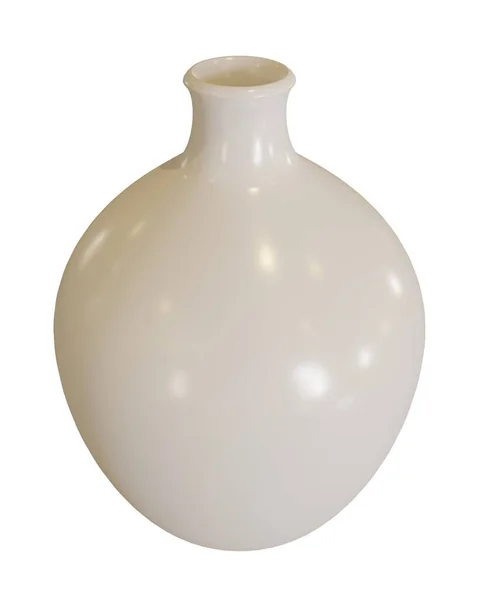 白色底座上的白色花瓶 3D渲染 — 图库照片