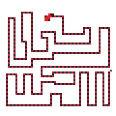 Uzun yılan pikseli sanatı. Vektör resmi.