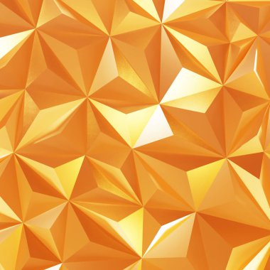 Soyut altın düşük polimetrik üçgen geometrik arkaplan. 3d oluşturma.