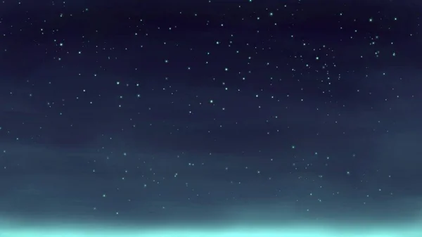 Нарисуйте Небо Сверкающие Звезды Сине Зеленом Акварельном Фоне — стоковое фото