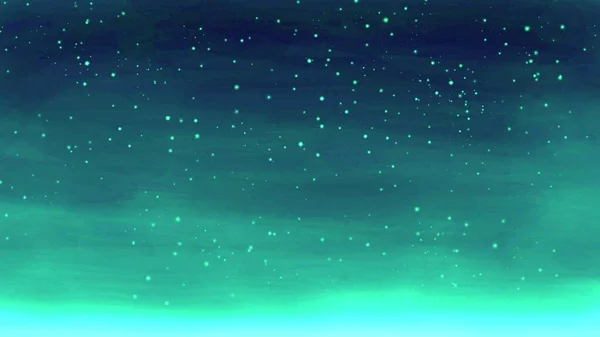 Нарисуйте Небо Сверкающие Звезды Зеленом Акварельном Фоне — стоковое фото
