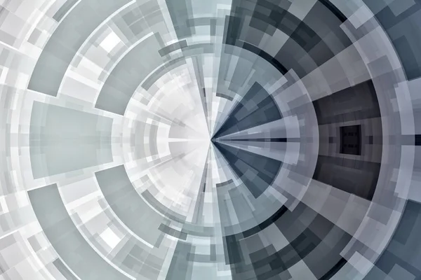 Blue and gray abstract technology circle tunnel background.