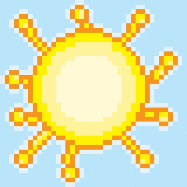 Sun Pixel Art Vector Picture — Stock Vector