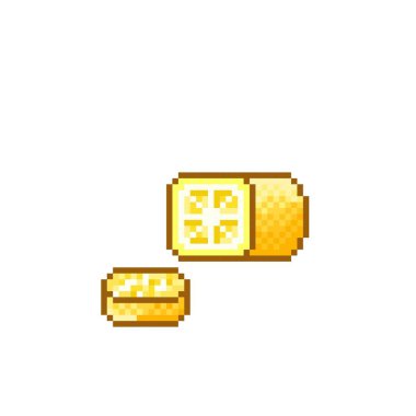 Lemon pixel art. Lemon Slices. Vector illustration.