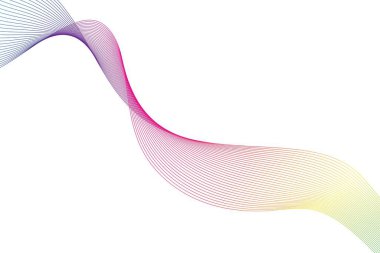 Beyaz arka planda gökkuşağı dalgaları. Vektör illüstrasyonu.