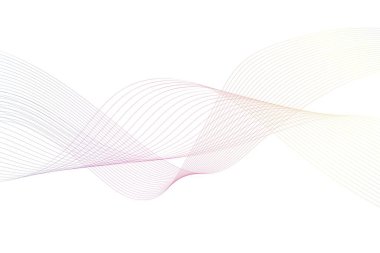 Beyaz arka planda gökkuşağı dalgaları. Vektör illüstrasyonu.