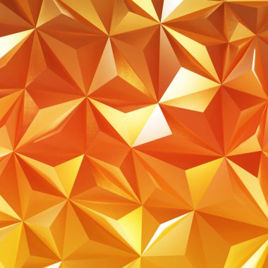 Soyut altın düşük polimetrik üçgen geometrik arkaplan. 3d oluşturma.