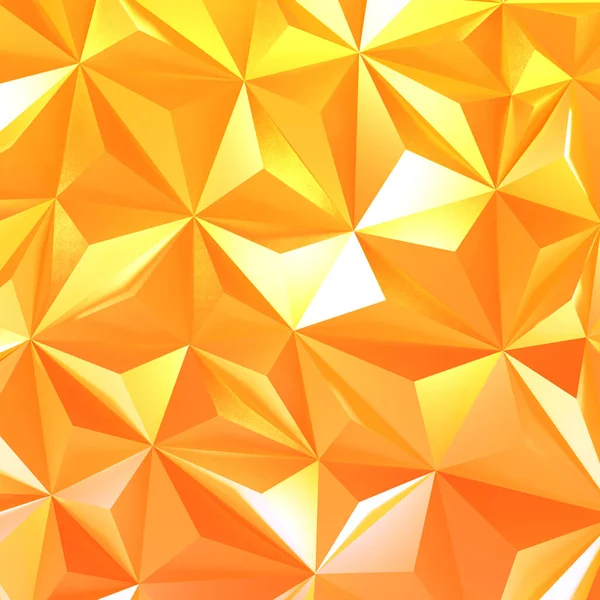 Abstrato Ouro Baixo Poli Triângulo Fundo Geométrico Renderização — Fotografia de Stock