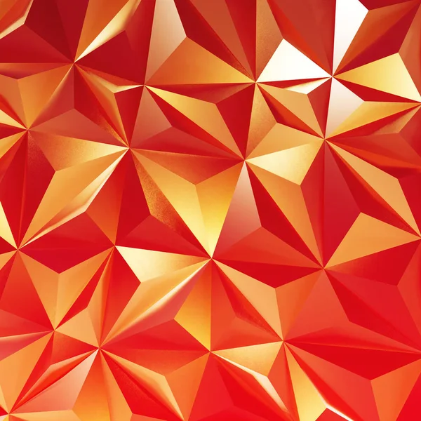 Abstrato Laranja Vermelho Baixo Poli Triângulo Fundo Geométrico Renderização — Fotografia de Stock