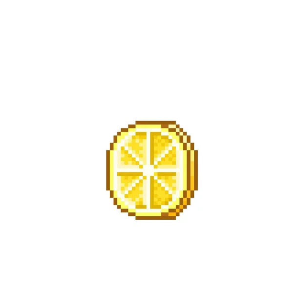 Lemon Pixel Art Lemon Slices Vector Illustration — 스톡 벡터