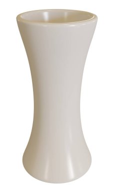 Beyaz arka planda beyaz vazo. 3d oluşturma.