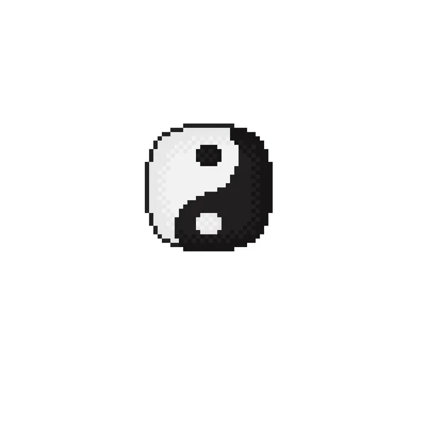 Yin Yang Pixel Art Vektorová Ilustrace Čínský Nový Rok — Stockový vektor