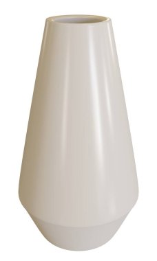 Beyaz arka planda beyaz vazo. 3d oluşturma.