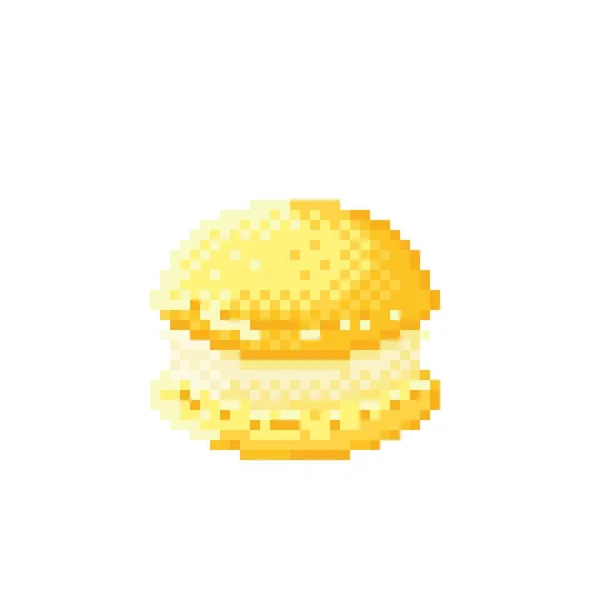 Macaron Pixel Kunst Macaron Tekenfilm Vector Illustratie Valentijnsdag — Stockvector