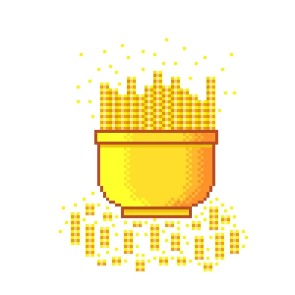 Brûleur Encens Brûleur Encens Pixel Art Une Coupe Dorée Illustration — Image vectorielle