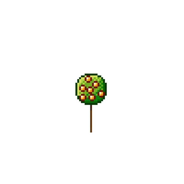 Apelsinträd Pixel Konst Vektorbild — Stock vektor