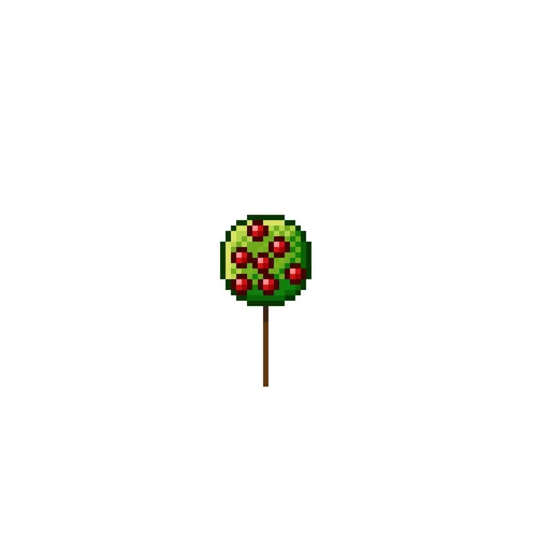 Äppelträd Pixel Konst Vektorbild — Stock vektor