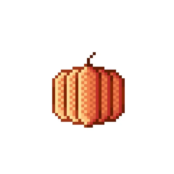 Halloween Pumpkin Pixel Art Vector Illustration — Wektor stockowy