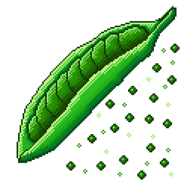 Pisum Sativum Pixel Art Vektorová Ilustrace Hrách Pixel Art — Stockový vektor