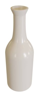 Beyaz arka planda beyaz vazo. 3d oluşturma.