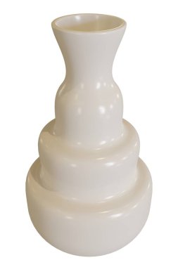 Beyaz arka planda beyaz vazo. 3d oluşturma.