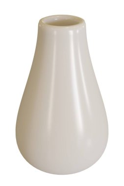 Beyaz arka planda beyaz vazo. 3d oluşturma.