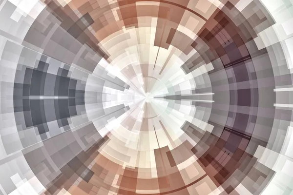 Gray and brown abstract technology circle tunnel background.