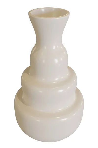 Weiße Vase Auf Weißem Hintergrund Darstellung — Stockfoto