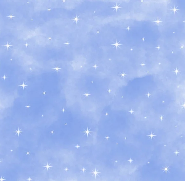 Blue Abstract Watercolor Sky Star Background — Stockfoto