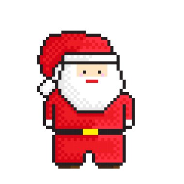 Noel Baba pikseli. Vektör resmi.