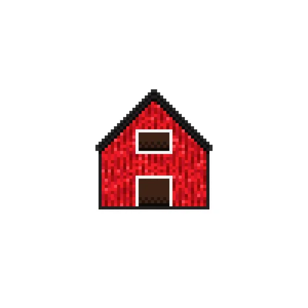 Barn Pixel Art 农场像素艺术 美国农场详细说明孤立病媒 — 图库矢量图片