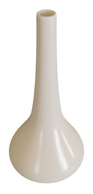 Beyaz arka planda beyaz vazo. 3d oluşturma.