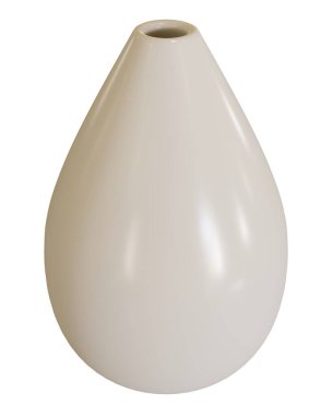 Beyaz arka planda beyaz vazo. 3d oluşturma.