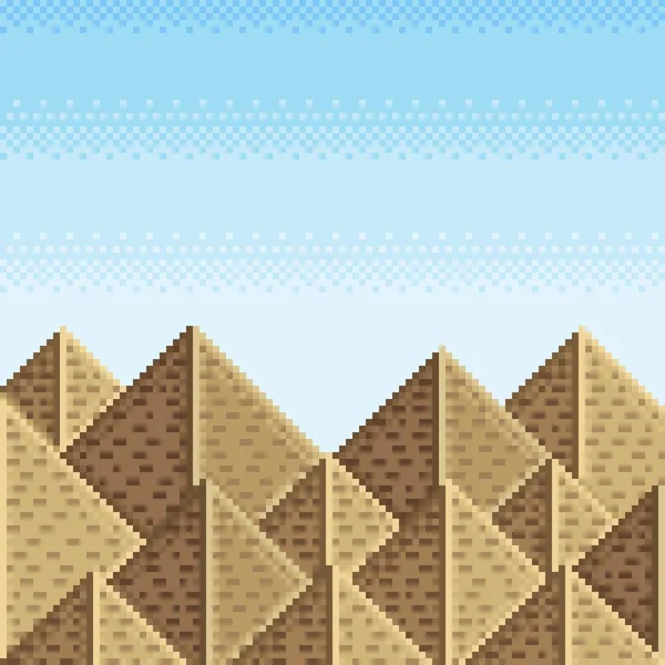 Wüste Pixelkunst Pyramidenpixelkunst Vektorbild — Stockvektor