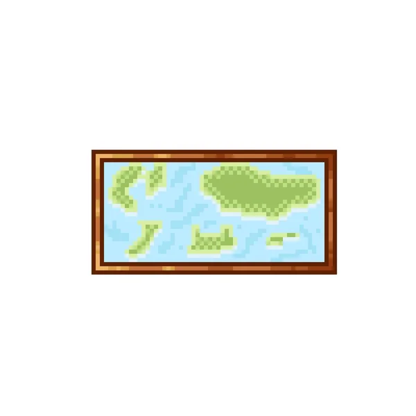 Carte Monde Pixel Art Carte Des Icônes Illustration Vectorielle — Image vectorielle