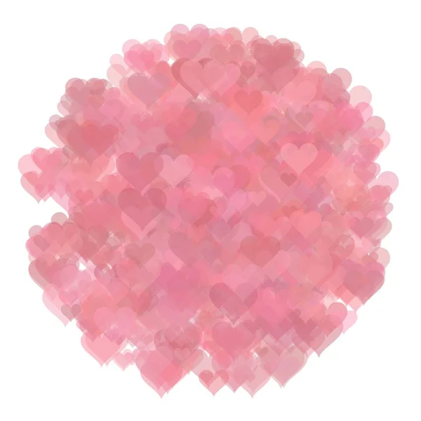 粉色抽象的心 随意的背景 — 图库照片