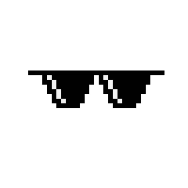 Black Glasses Pixel Art — Stock Vector