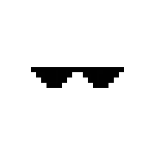 Czarny Okulary Pixel Art — Wektor stockowy