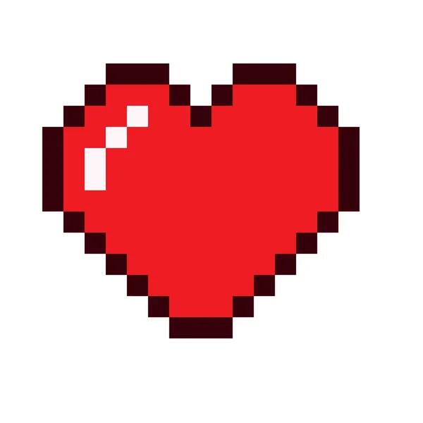 Heart Pixel Art Vector Illustration Valentine Day — 스톡 벡터