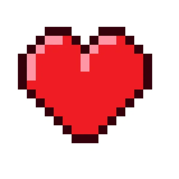 Heart Pixel Art Vector Illustration Valentine Day — Stock vektor