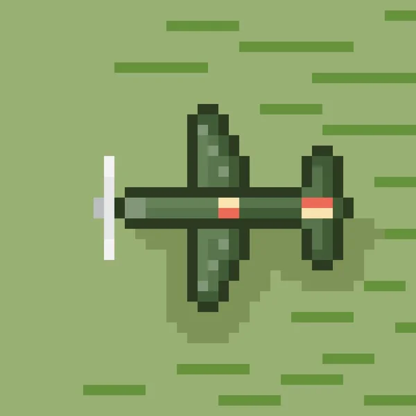 Jet Vuelo Transporte Pixel Art — Vector de stock