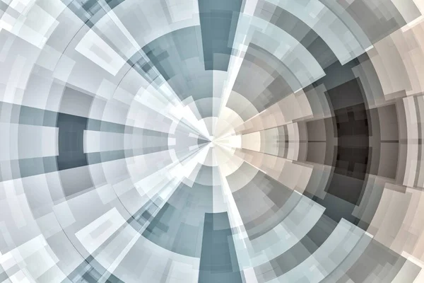 Blue and brown abstract technology circle tunnel background.