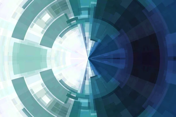 White and blue abstract technology circle tunnel background.