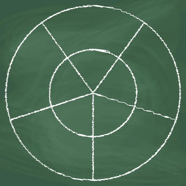 Круговая Радиолокационная Линия Icon Design White Chalk Нарисуйте Картинку Доске — стоковый вектор