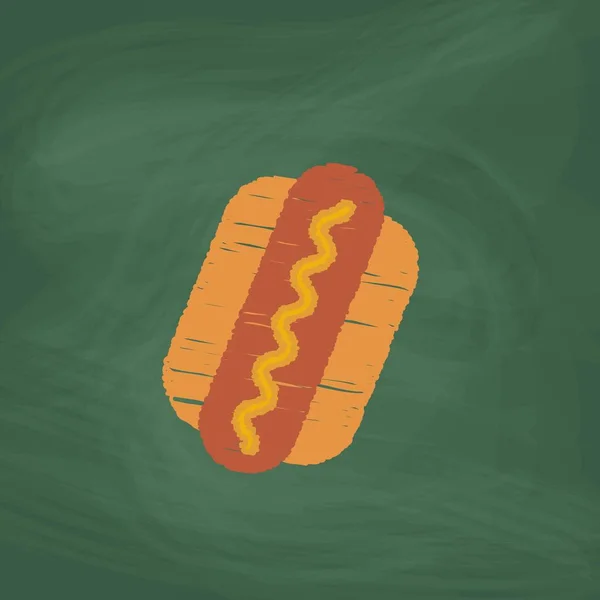 Hot Dog Icône Design Craie Colorée Dessinez Une Image Sur — Image vectorielle