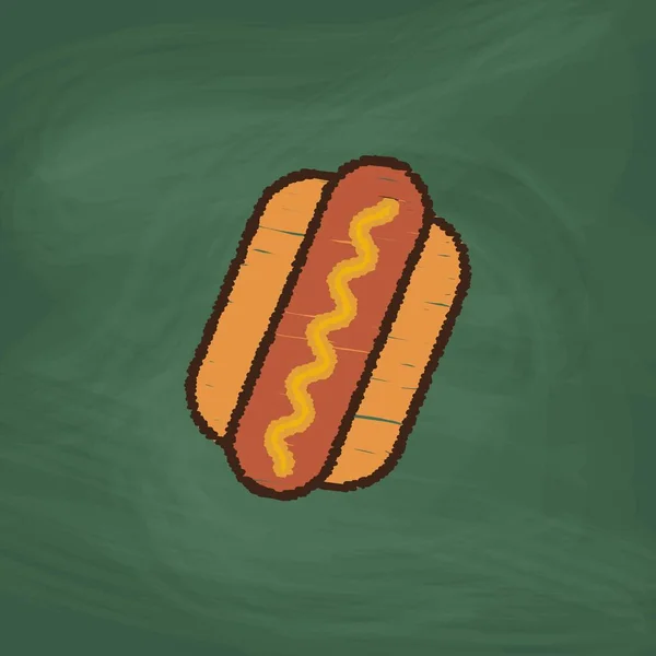 Hot Dog Icon Design Colorful Chalk Draw Picture Blackboard — ストックベクタ