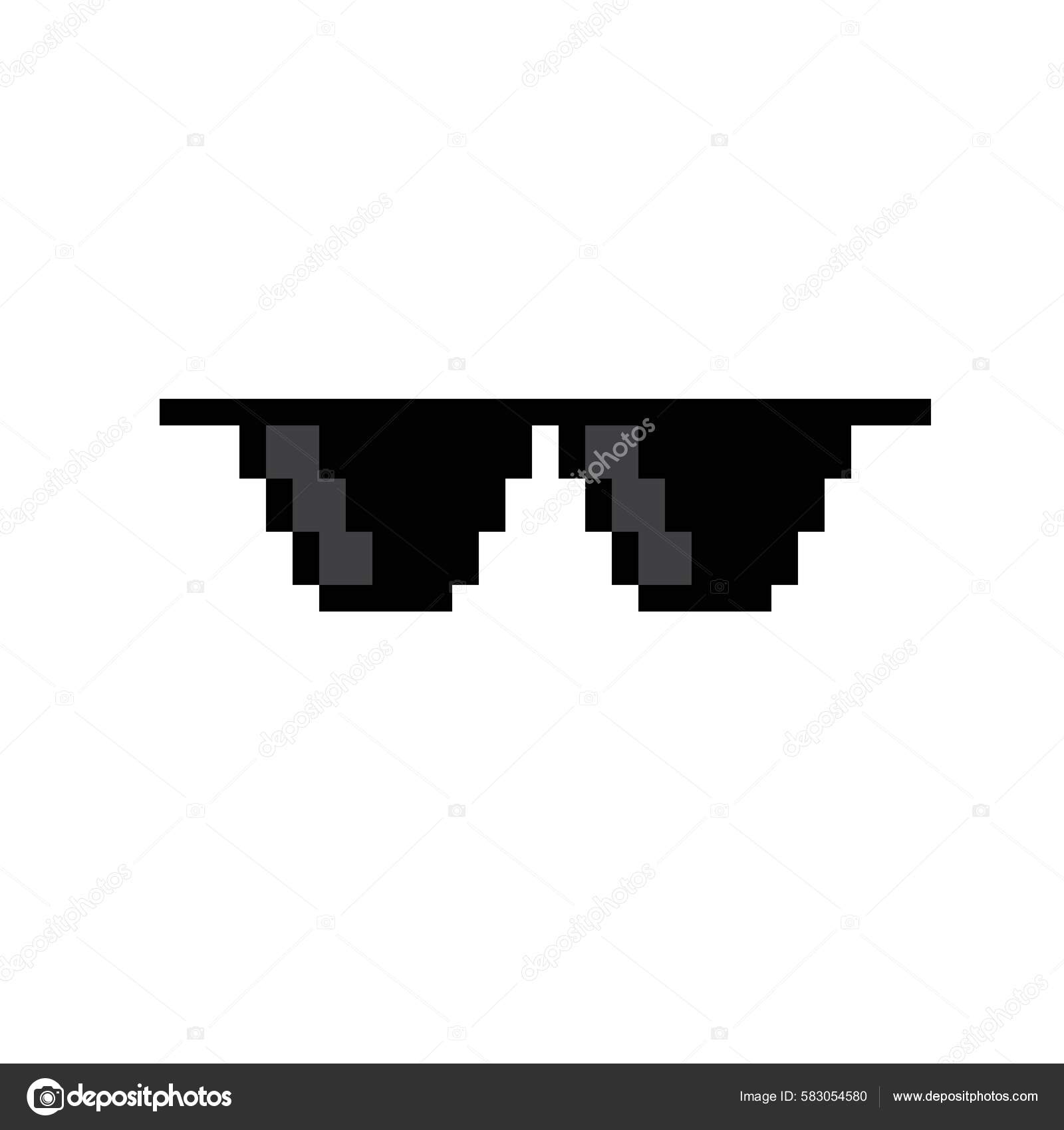 Black Glasses Pixel Art Stock authorized Vector - Main Image